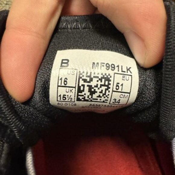 New Balance 991 Football Lacrosse Cleats Size 16 Black Silver MF991LK Adult - Picture 12 of 14